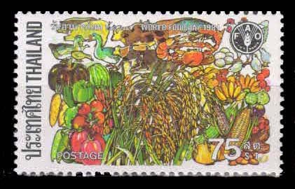 THAILAND 1981 - World Food Day, Fruits and Vegetables, 1 Value Stamp, MNH, S.G. 1079