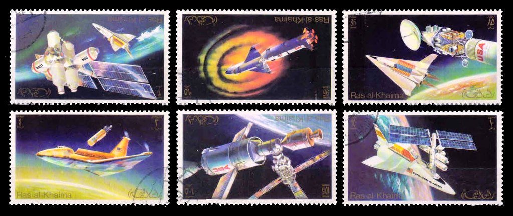 RAS AL KHAIMA 1972 - Apollo Space Mission, Set of 6 Stamps, Cancelled