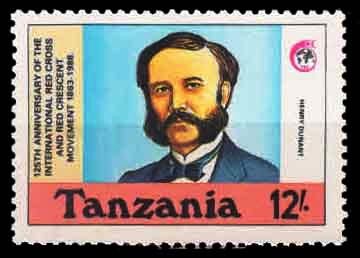 TANZANIA 1988 - 125th Anniversary of International Red Cross, Henri Dunant (Founder), 1 Value Stamp, MNH, S.G. 619, Cat. £ 10