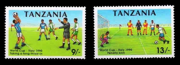 TANZANIA 1990 - World Cup Football (Championship), Set of 2 Stamps, MNH, S.G. 794-795