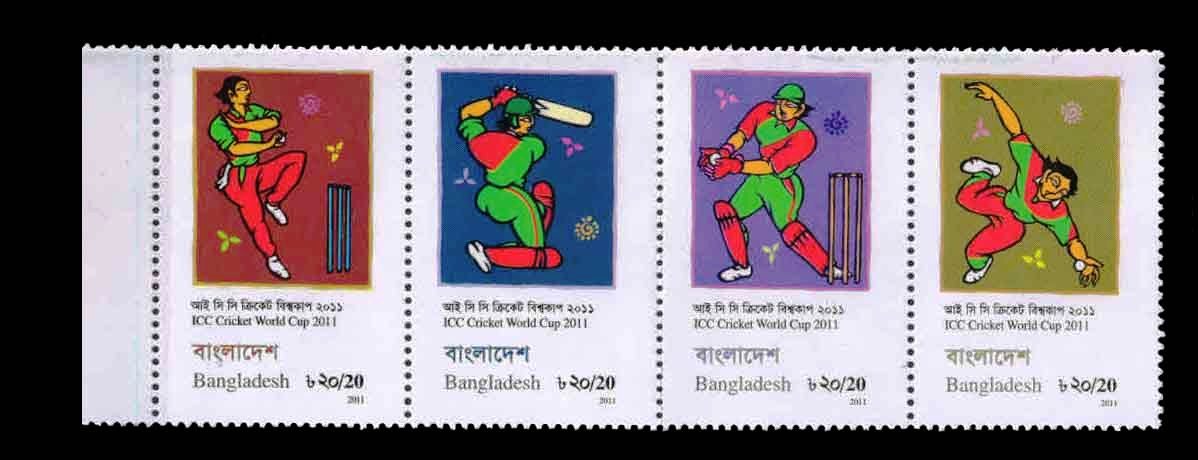 BANGLADESH 2011 - ICC Cricket World Cup, Set of 4 Stamps, MNH, S.G. 1052-1055, Cat. £ 12