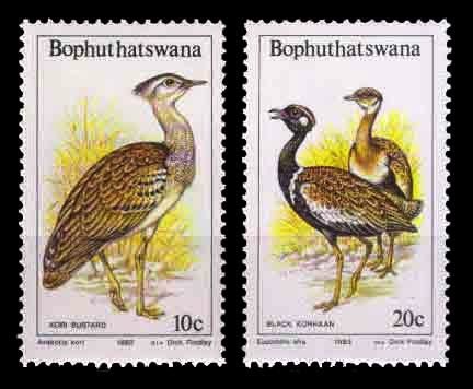 BOPHUTHATSWANA 1983 - Birds of the Veld, Set of 2 Stamps, MNH, S.G. 112, 113