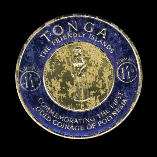TONGA 1963 - Gold Foil Round Stamps, 1 Value, Condition as per scan