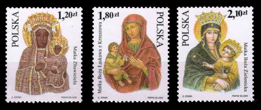 POLAND 2003 - St. Mary Savetuaries, Church of the Holy Virgin, Set of 3 Stamps, MNH, S.G. 4088-4090, Cat. £ 10