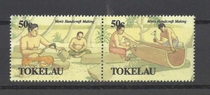 Tokelau 1990, Men's Handicraft, Canoe Building S.G. 187-188, Se-tenant Pair, MNH Cat £ 4