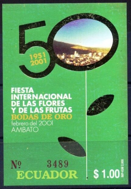 Ecuador 2000, International Flower & Fruit Festival, S.G. MS 2439, Imperf Sheet, MNH