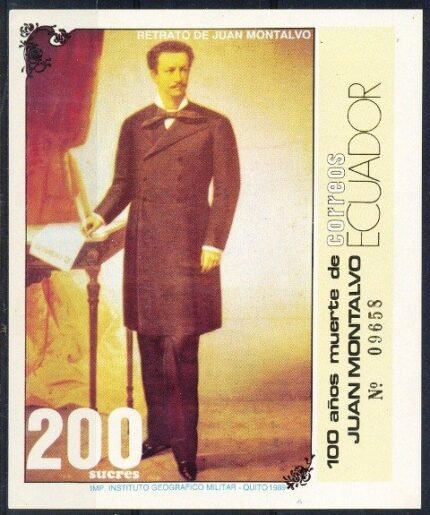 Ecuador 1985, Death Cent of Juan Montalvo-writer Portrait of Montolvo, S.G. MS 2080, Imperf Sheet MNH