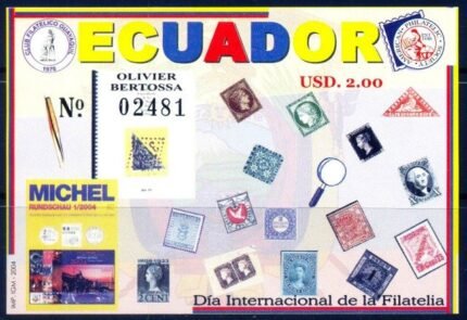 Ecuador 2004, Stamp Day, Stamps & Magnifying Glass, S.G. MS 2732