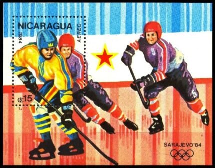 Nicaragua 1984, Winter Olympic Games, Ice Hockey, S.G. MS 2566, MNH