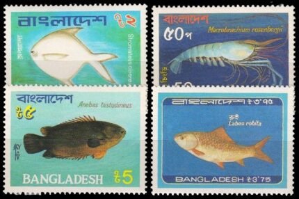 BANGLADESH 1983-Marine Life-Fishes-Set of 4-MNH-S.G. 209-212