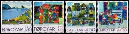 FAROE ISLANDS 2001-Painting by Zacharias Heinesen, Artist Mother, S.G. 415-418, Set of 4, MNH
