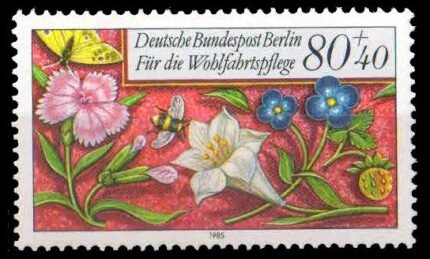 West Berlin 1985, Flowers, Bee, Butterfly, 1 Value,MNH, S.G. B708