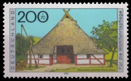 Germany 1995, Mecklenburg, Farmhouse, Architecture, 1 Value, MNH, S.G. 2682