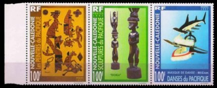 NEW CALEDONIA 1997-Pacific Art & Culture, Set of 3, Painting, Mask & Figures, MNH, S.G. 1123-25