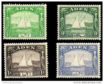 ADEN 1937-1st Issue-Dhow-Set of 4-Mint Hinged-Set of 4-S.G. 1-4