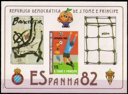 St. Thomas & Prince Islands 1982, Football Players, Soccer, Imperf Souvenir Sheet, MNH, Scott No. 650