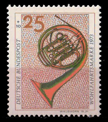 GERMANY 1973-Musical Instrument-French Horn, 1 Value, MNH, S.G. 1674