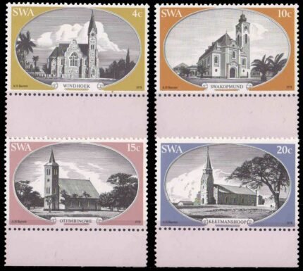 SOUTH WEST AFRICA 1978-Historic Churches, Building, Architecture, S.G. 319-322
