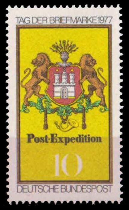 GERMANY WEST 1977, Stamp Day, Post house Sigh Hamburg, 1 Value, MNH, S.G. 1838