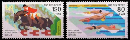 BERLIN 1986, Sports Promotion Fund, Swimming and Show Jumping, Set of 2, MNH, S.G. B 714-15