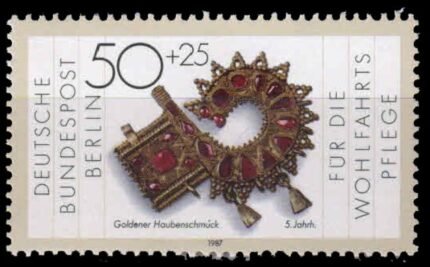 BERLIN 1987-Bonuet Ornament, Jewellery, Humanitarian Relief Fund, 1 Value, MNH, S.G. B 773
