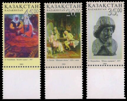 KAZAKHSTAN 2003-Paintings, Museum of arts Exhibit, Set of 3, MNH, S.G. 412-414
