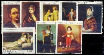PANAMA 1967-Paintings by F. Goya-Art-Set of 8, Used, Scott NO. 481-481G