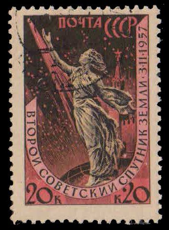 RUSSIA 1957 - To The Stars, Launch of Second Artificial Satellite, 1 Value, Used, S.G. 2164