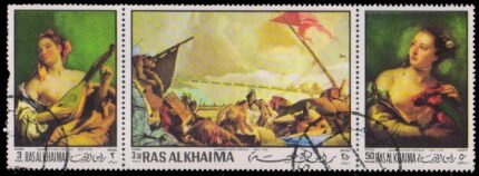 RAS AL KHAIMA 1970-Paintings by Tiepolo, Used Set of 3