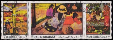 RAS AL KHAIMA 1970-Paul Gauguins Painting, Used, Set of 3