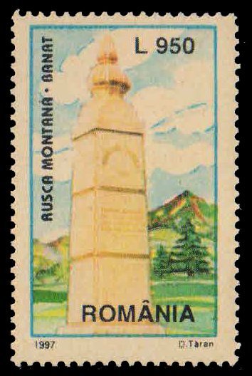 ROMANIA 1997-Tourism Monument, Rusca Montana, Bonet, Architecture, 1 Value, MNH, S.G. 5901