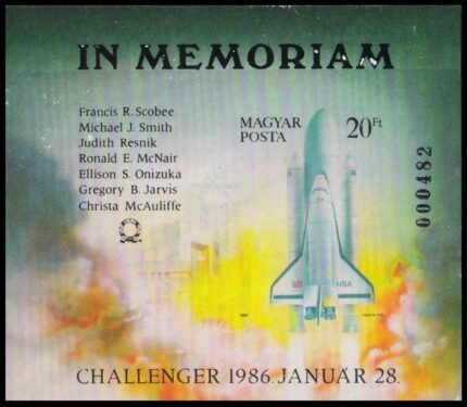 HUNGARY 1986-Challenger (Space Shuttle), Astronauts, Commemoration, M/S, Imperf, Mint G/W, S.G. MS 3687
