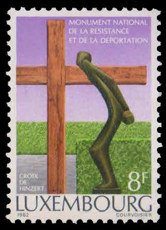 LUXEMBOURG 1982-Cross of Hinzert & Statue of Political Prisoner, National Monument, 1 value, MNH, S.G. 1085