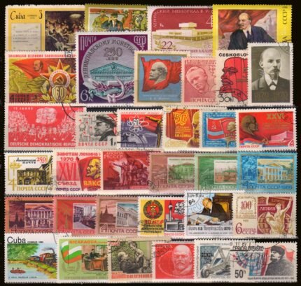 Lenin On Stamps - 60 Different Large, Thematic Postage Stamps