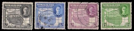 SOMALILAND 1942-King George VI, Full Face Portraits, Set of 4, Used, S.G. 113-116
