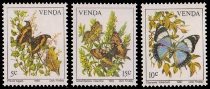 VENDA 1980-Butterflies, Plants, Set of 3, MNH, S.G. 34-36