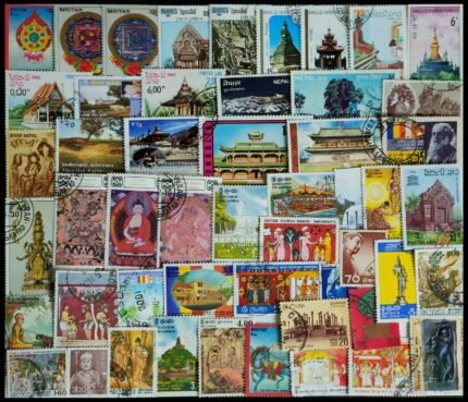 BUDDHA, Buddhism, Pagodas, Lumbini, 50 Different World Wide Postage Stamps, All Large