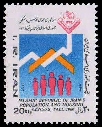 IRAN 1986-Population & Housing Census, Graph Roof and People, 1 Value, MNH, S.G. 2354