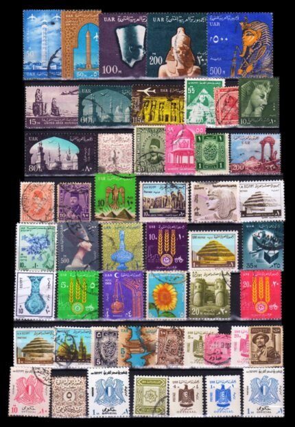 EGYPT - 50 Different, Large & Small Stamps