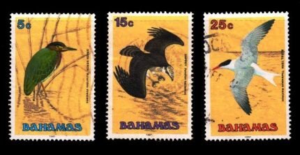 BAHAMAS 1991 - Birds, Heron, Osprey, Royal Tern, Set of 3, Used, S.G. 976, 978, 892
