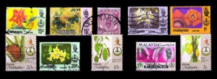 PERAK (Malaysian State) - 10 Different Thematic Stamps, Flower, Butterflies, Etc, Mint and Used Stamps Small and Large Stamps