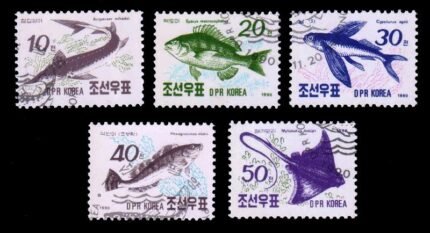 NORTH KOREA 1990 - Fish, Marine Life, Set of 5 Used, S.G. N3008-12