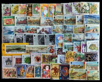 ISLE OF MAN - 130 All Different, Mostly Large Stamps