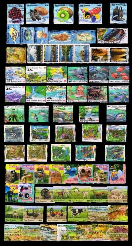 NEW ZEALAND - 72 Different Used Stamps, Mostly in Complete Sets Large
