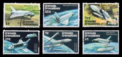 Grenada Grenadines 1977- Space Shuttle, Space, Set of 6, Used, S.G. 251-256