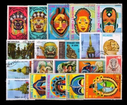 Masks On Stamps - 20 Different Stamps