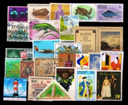 Worldwide 25 Different Stamps from 25 Different Countries Large Only