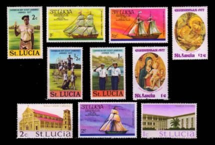 ST. LUCIA - 10 Different Large, Mint Stamps