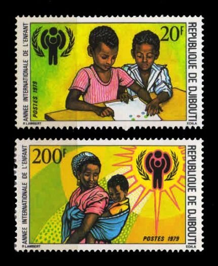 DJIBOUTI 1979 - International Year of the Child, Set of 2 Stamps, MNH, S.G. 753-754