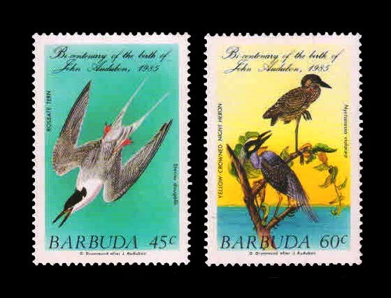 BARBUDA 1985 - 2 Different, Birds, Flora and Fauna, Nature, Mint Never Hinged